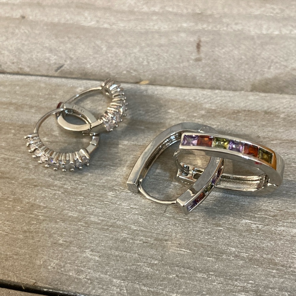 Elegant steel  and Multicolor Hoop Earrings